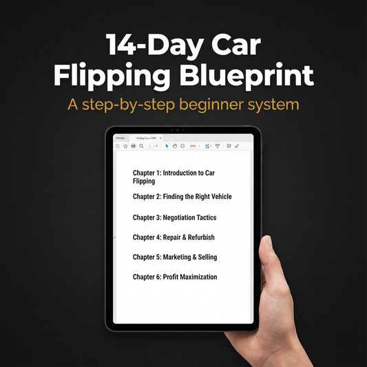 14-Day Car Flipping Blueprint - Hero